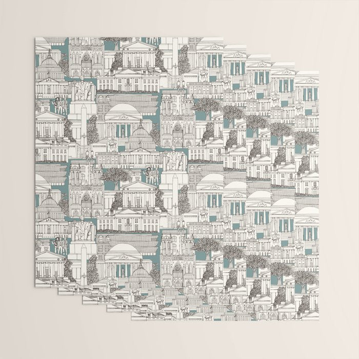 Washington DC toile juniper Wrapping Paper Gallery Image 3