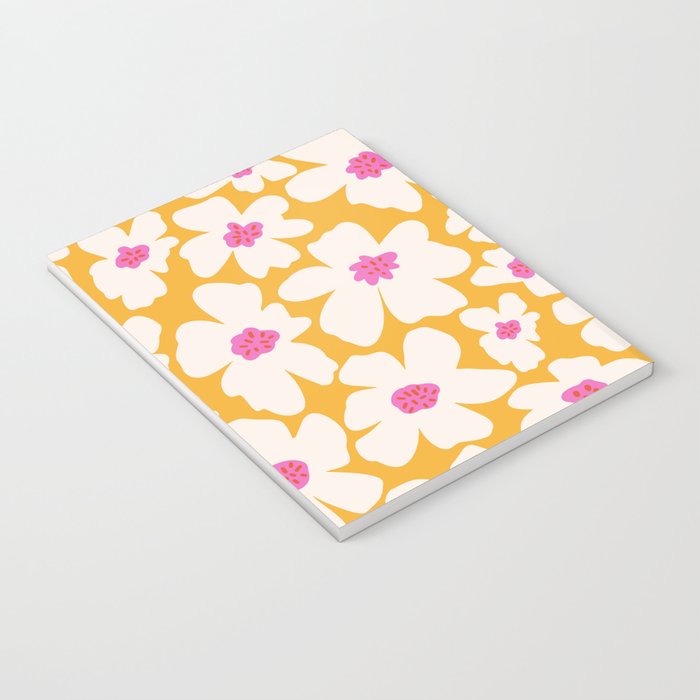 Retro Daisy - Yellow, Pink and White Notebook Gallery Image 3