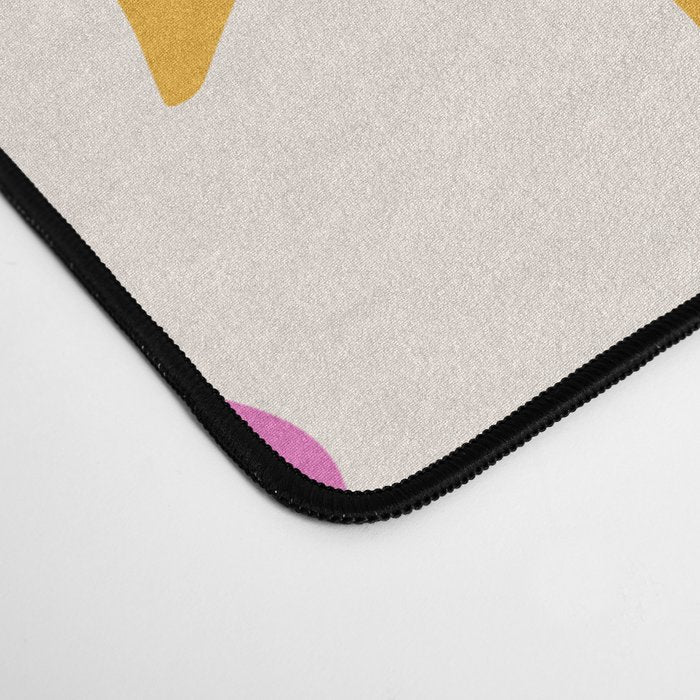 Retro Daisy - Yellow, Pink and White Desk Mat Gallery Image 4
