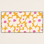 Retro Daisy - Yellow, Pink and White Desk Mat Gallery Image 3