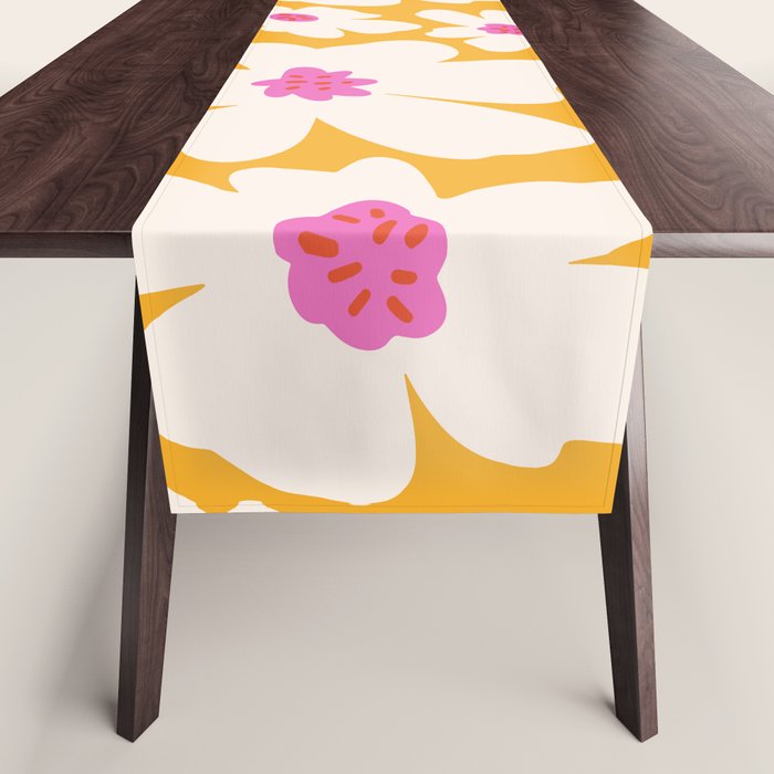 Retro Daisy - Yellow, Pink and White Table Runner Gallery Image 1