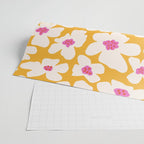Retro Daisy - Yellow, Pink and White Wrapping Paper Gallery Image 2