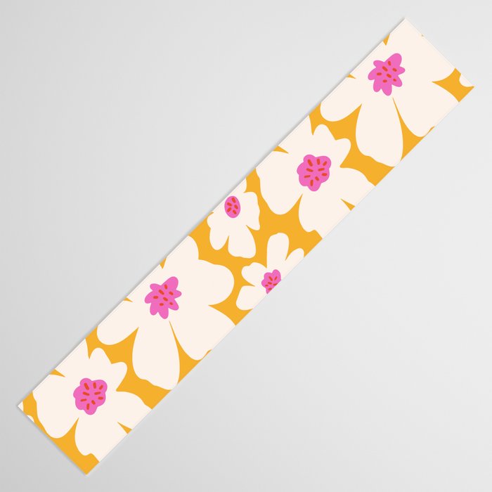 Retro Daisy - Yellow, Pink and White Table Runner Gallery Image 3