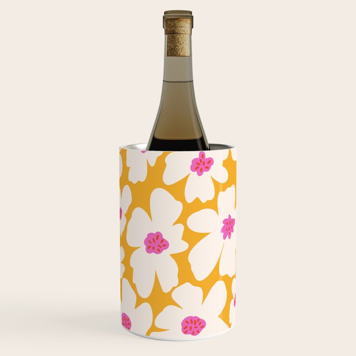 Retro Daisy - Yellow, Pink and White Wine Chiller Gallery Image 3