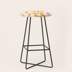 Retro Daisy - Yellow, Pink and White Stool Gallery Image 1