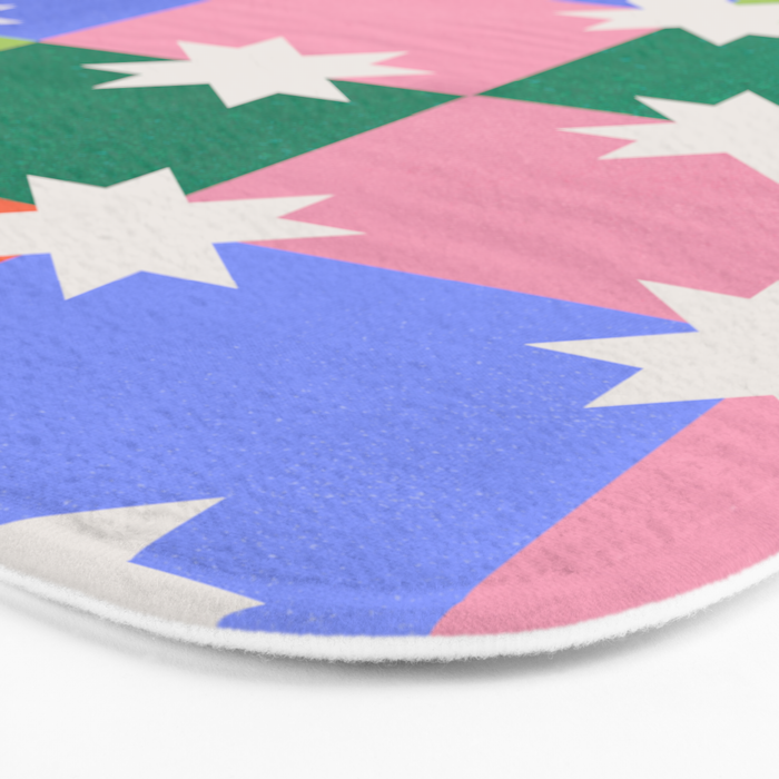Checkered holiday pattern with stars Bath Mat Gallery Image 3