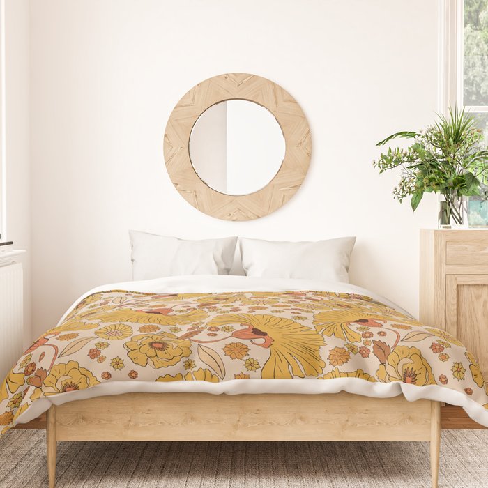 70s Floral Pattern Duvet Cover Gallery Image 3