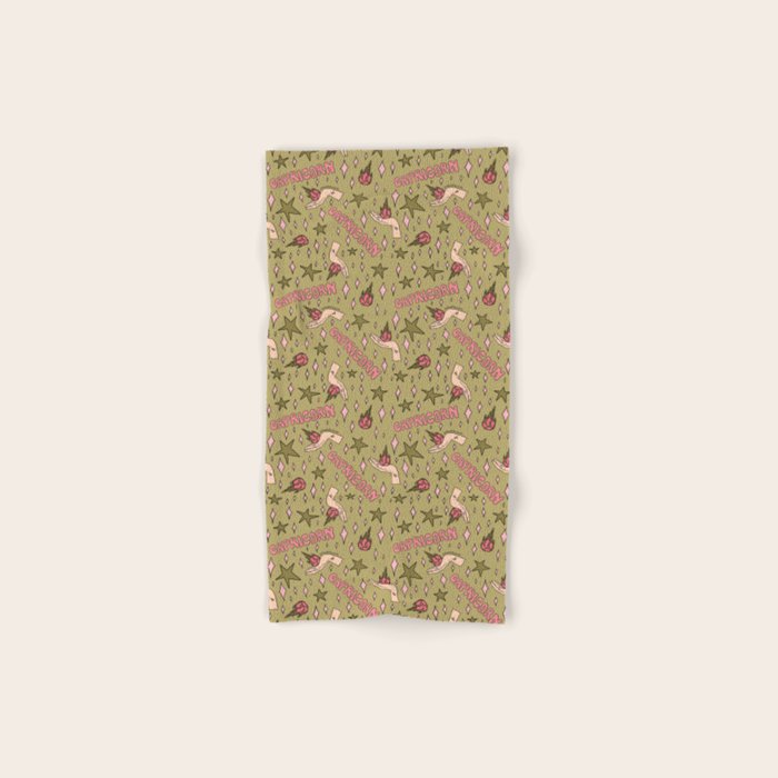 Capricorn Dragon Fruit Print Bath Towel Gallery Image 1