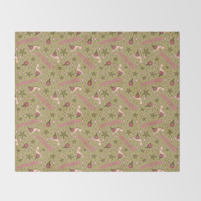 Capricorn Dragon Fruit Print Throw Blanket Gallery Image 2
