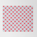 Red love heart checkered pattern Throw Blanket Gallery Image 2
