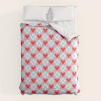 Red love heart checkered pattern Comforter Gallery Image 6