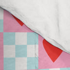 Red love heart checkered pattern Comforter Gallery Image 4
