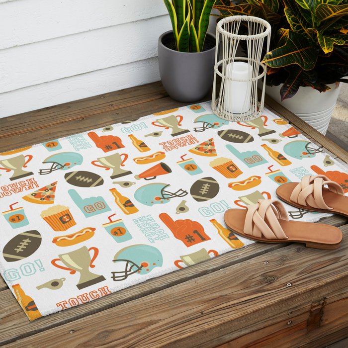 American Football Party Outdoor Rug Gallery Image 2