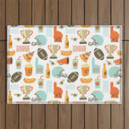 American Football Party Outdoor Rug Gallery Image 1