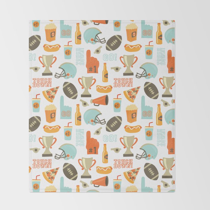 American Football Party Throw Blanket Gallery Image 2