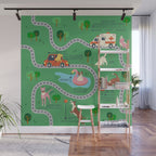 Fursics Cute Dog Park Physics Learning Pattern by Carrie Cantwell Educational STEM Playmat Design Wall Mural Gallery Image 1