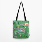 Fursics Cute Dog Park Physics Learning Pattern by Carrie Cantwell Educational STEM Playmat Design Tote Bag Gallery Image 2