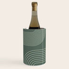 Geometric Lines in Sage Green 5 (Rainbow Abstraction) Wine Chiller Gallery Image 1