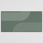 Geometric Lines in Sage Green 5 (Rainbow Abstraction) Desk Mat Gallery Image 3
