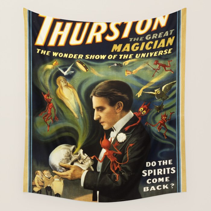 Vintage Thurston Magic poster Wall Tapestry Gallery Image 4