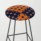 Abstraction Shapes 30 in vintage Orange and Navy Blue Stool Gallery Image 2