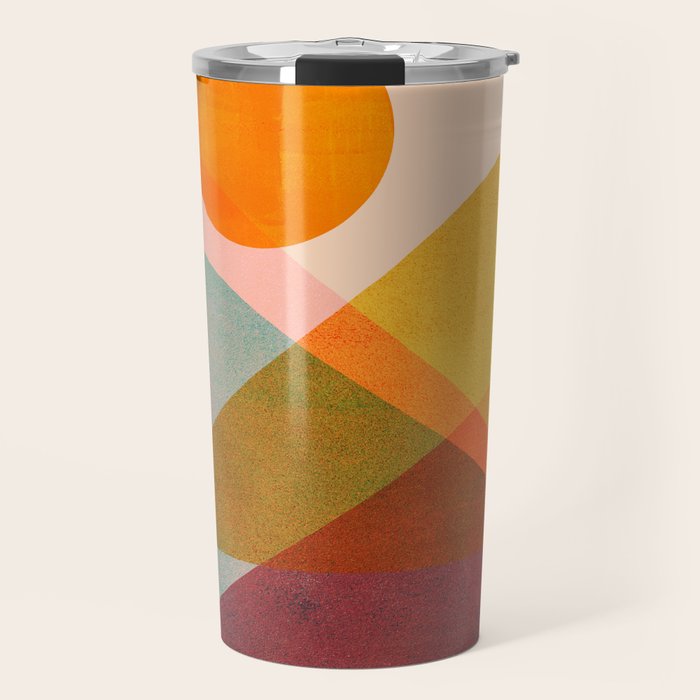 Abstraction_SUNSET_LANDSCAPE_POP_ART_Minimalism_018X Travel Mug Gallery Image 1