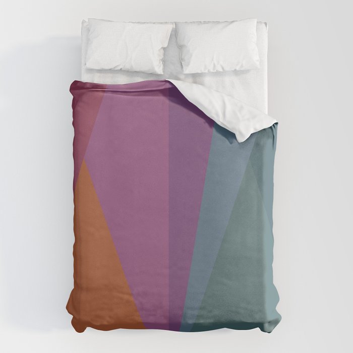 Geometric Triangles X Retro Rainbow Duvet Cover Gallery Image 1