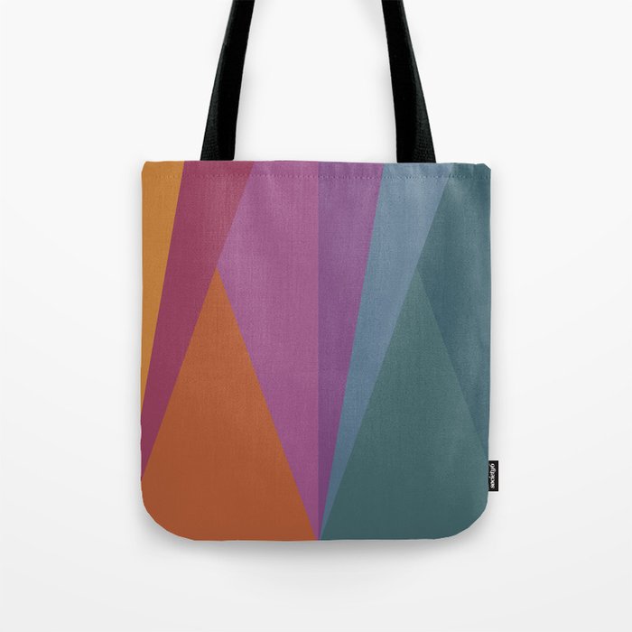Geometric Triangles X Retro Rainbow Tote Bag Gallery Image 1