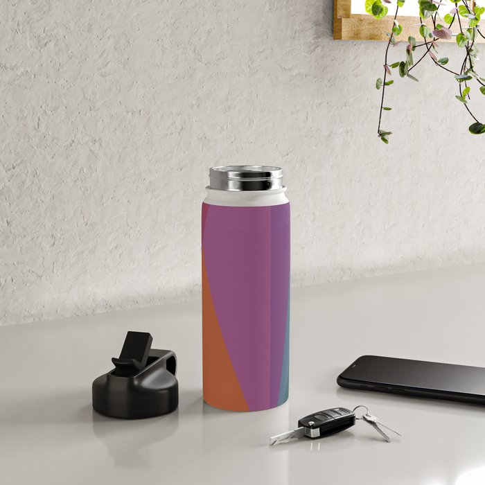 Geometric Triangles X Retro Rainbow Water Bottle Gallery Image 4