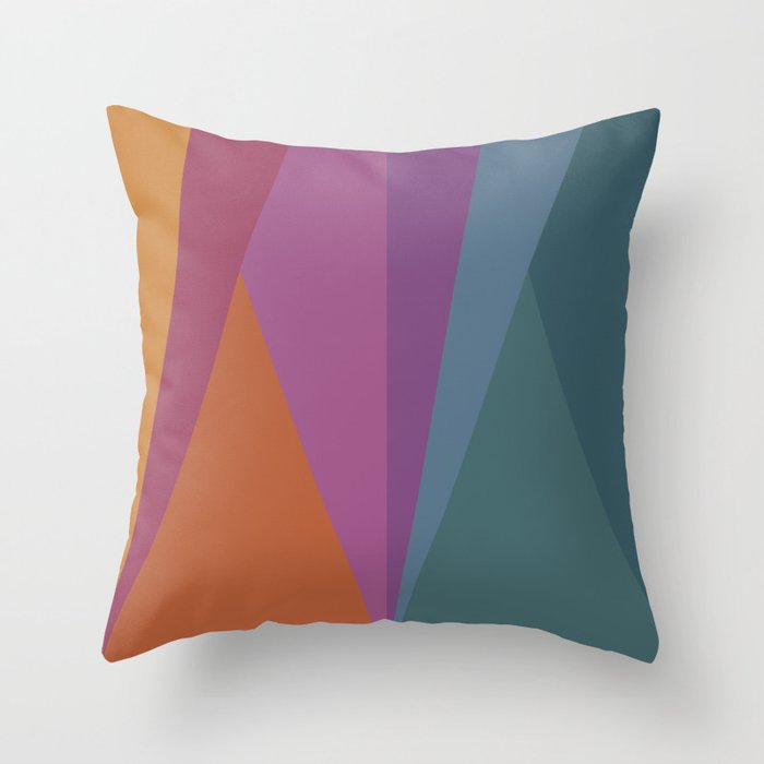 Geometric Triangles X Retro Rainbow Throw Pillow Gallery Image 6