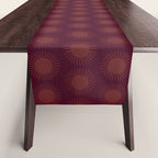 Boho Summer Sun Pattern XIII Dark Maroon Red Table Runner Gallery Image 1