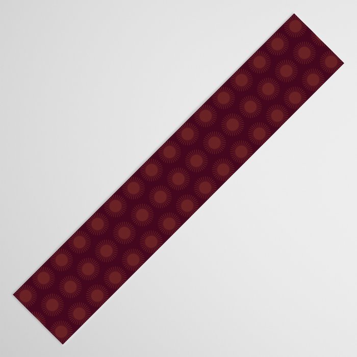 Boho Summer Sun Pattern XIII Dark Maroon Red Table Runner Gallery Image 3