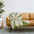 White Daisy Flower 70s Retro Abstract Throw Blanket Gallery Image 1