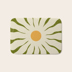 White Daisy Flower 70s Retro Abstract Bath Mat Gallery Image 1