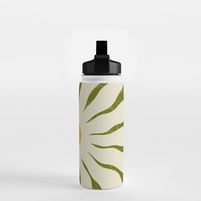 White Daisy Flower 70s Retro Abstract Water Bottle Gallery Image 2