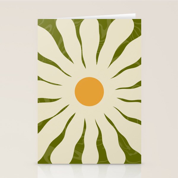 White Daisy Flower 70s Retro Abstract Stationery Card Gallery Image 1