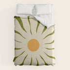 White Daisy Flower 70s Retro Abstract Comforter Gallery Image 6