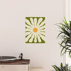 White Daisy Flower 70s Retro Abstract Poster Gallery Image 2