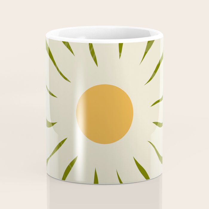 White Daisy Flower 70s Retro Abstract Coffee Mug Gallery Image 4