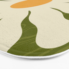 White Daisy Flower 70s Retro Abstract Bath Mat Gallery Image 3