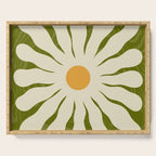White Daisy Flower 70s Retro Abstract Serving Tray Gallery Image 1