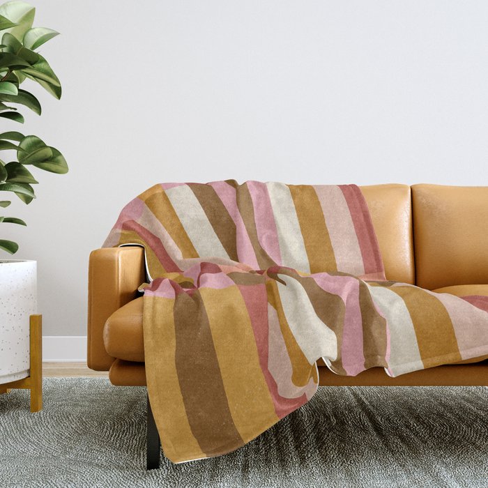 Woven Checks and Stripes - Harvest Gold Throw Blanket Gallery Image 2