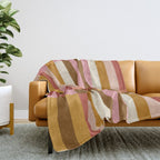 Woven Checks and Stripes - Harvest Gold Throw Blanket Gallery Image 2