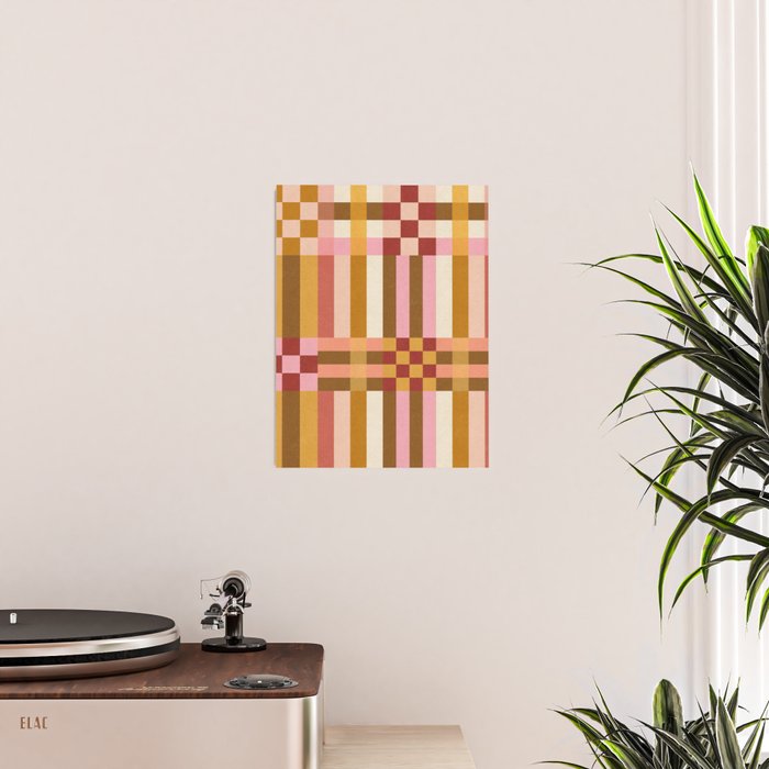 Woven Checks and Stripes - Harvest Gold Poster Gallery Image 2