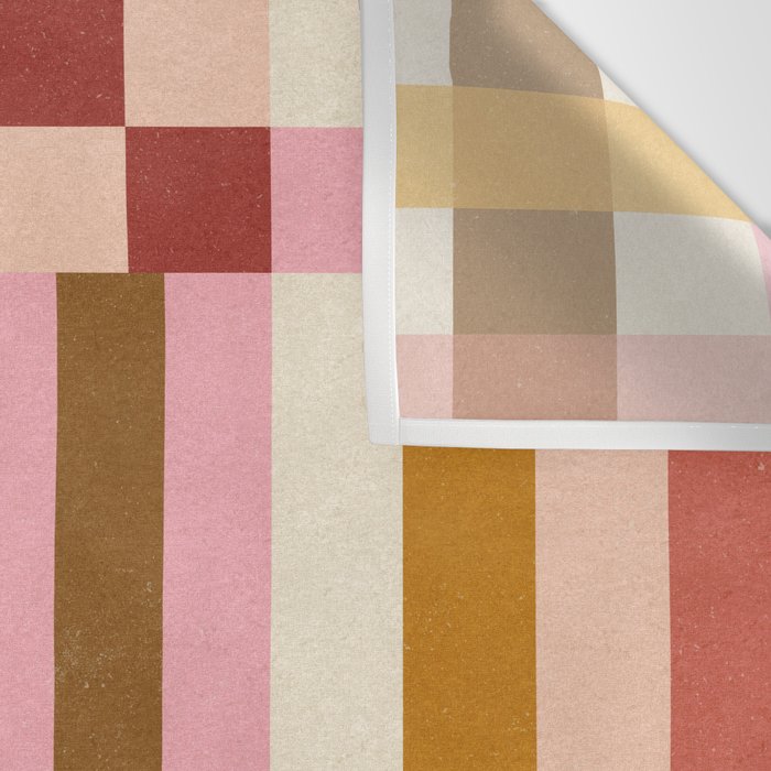 Woven Checks and Stripes - Harvest Gold Wall Tapestry Gallery Image 3