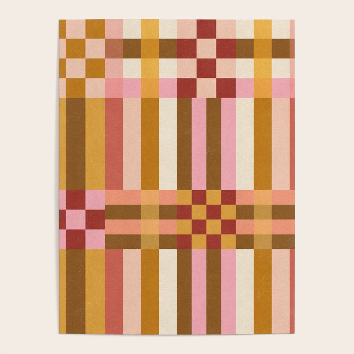 Woven Checks and Stripes - Harvest Gold Poster Gallery Image 4