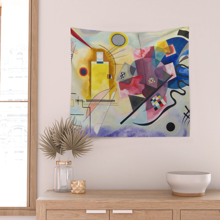 Yellow Red Blue Wassily Kandinsky 1925 Wall Tapestry Gallery Image 2