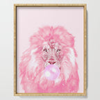 Lion Chewing Bubble Gum in Pink Serving Tray Gallery Image 1