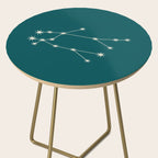 Gemini Zodiac Star Constellation Line Art Deep Teal Side Table Gallery Image 2