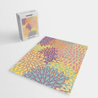 Festive, Floral Prints, Orange, Yellow, Teal and Pink Jigsaw Puzzle Gallery Image 2